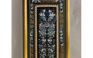 Chinese embroidery: a well-executed embroidered panel, frame...