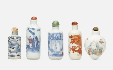 Chinese, snuff bottles, collection of five