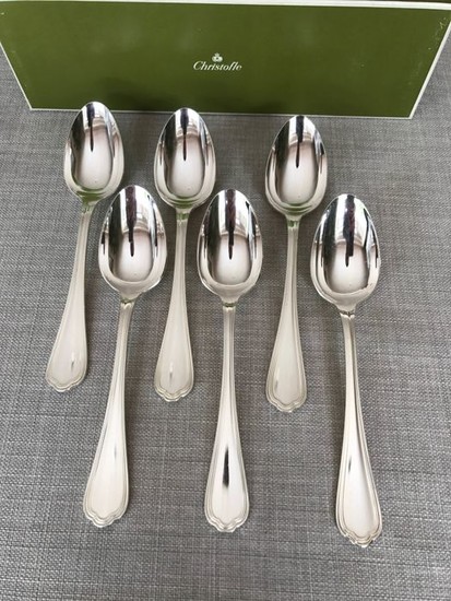 Christofle modèle spatour- spoons soup (6) - Silver plated