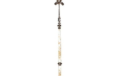 Chrome and Cowhide Art Deco Style Floor Lamp