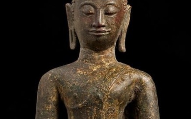 Classic 15/16thC Ayuthaya Thai bronze Buddha.