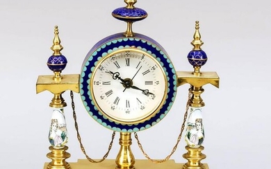 Cloisonné-Uhr mit weißem Email