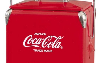 Coca-Cola retro metal portable fridge.