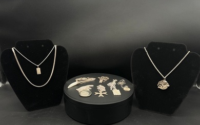 Collection of Sterling Silver Chains / Necklaces with Pendan...