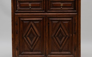 Continental Baroque Walnut Side Cabinet, Possibly