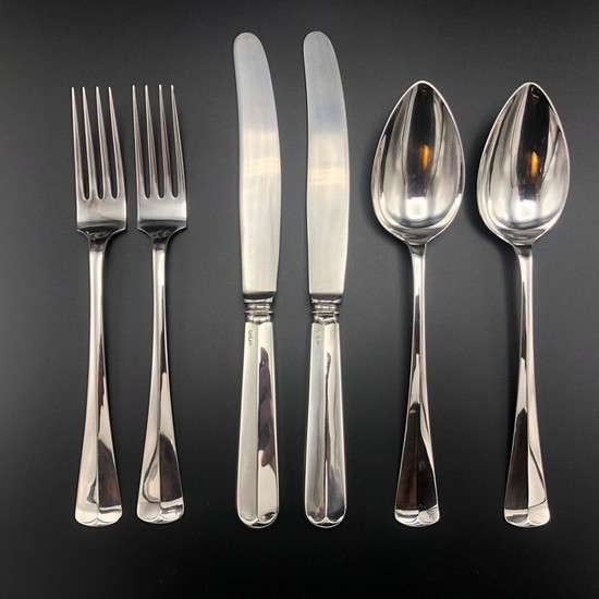 Couvert, Dinner cutlery sets (6) - .833 silver - Gebroeders Huisman - Netherlands - 1950