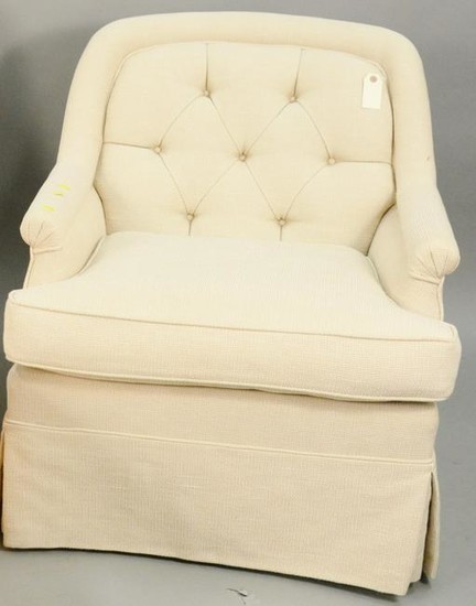 Custom upholstered swivel chair (very clean). ht. 31