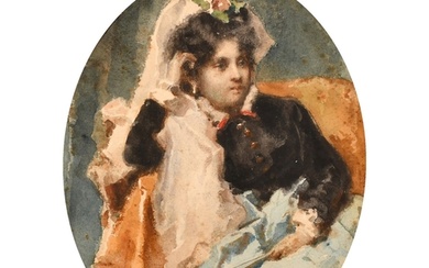 D. Bignami, Late 19th Century Italian School, a portrait of ...