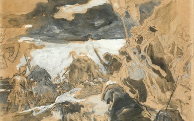 DANIEL URRABIETA VIERGE (1851 / 1904) "Tumult"