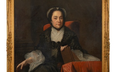 D'APRÈS JOSEPH WRIGHT OF DERBY (1734 - 1797) Portrait de Mme John Ashton Huile sur...