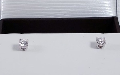DLS - 18 kt. White gold - Earrings - 0.47 ct Diamond