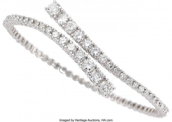 Diamond, White Gold Bracelet Stones: Full-cut d