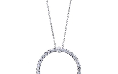 Diamond hoop pendant, with chain