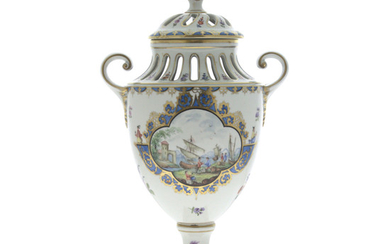 Dresden Porcelain Large Urn and Cover.