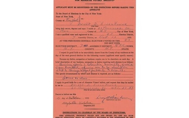 Dwight D. Eisenhower Document Signed