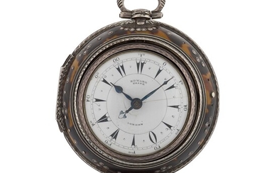 EDWARD PRIOR | A SILVER AND TORTOISESHELL TRIPLE CASED WATCH 1821, NO. 73753