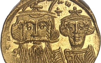 EMPIRE BYZANTIN - BYZANTINE Constant II (641-668). Solidus avec Constantin...