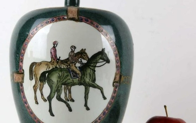 EQUESTRIAN DECORATED 11" CHINESE GINGER JAR