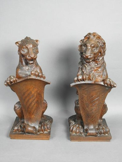 EXCEPTIONAL PAIR RENAISSANCE STYLE NEWEL POST TOPPERS