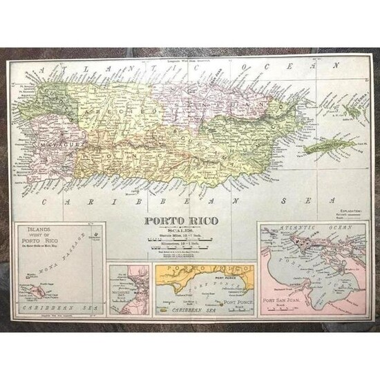 Early 1900's Map of Porto Rico