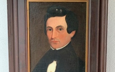 Early American Oil on Canvas Portrait W. M. Pryor?