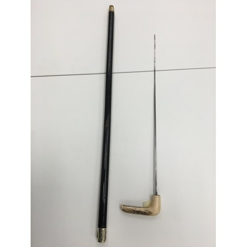 Edwardian horn handle riding crop sword stick