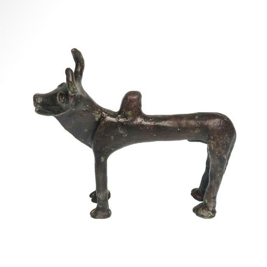 Elamite Bronze Bull Figure, 1st Millennium B.C.