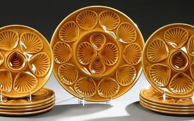 Eleven Piece Set of French Majolica Oyster Plates