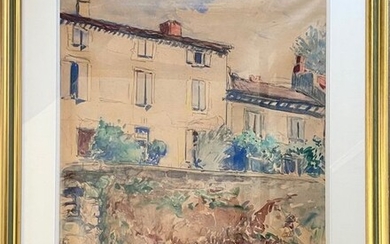 Emile Othon Friesz (1879-1949) - Blue shutters House above the stone Bridge