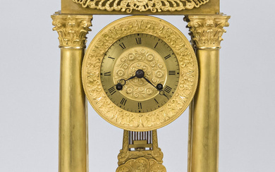 Empire portal clock, fire-gilt bro