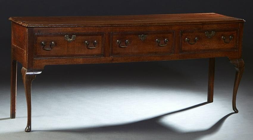 English Queen Anne Style Mahogany and Oak Huntboard