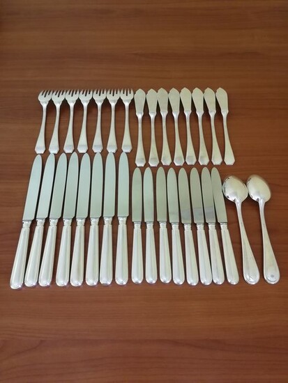 English cutlery set in 800 silver schiavon (1) - .800 silver - Italy - Late 20th century
