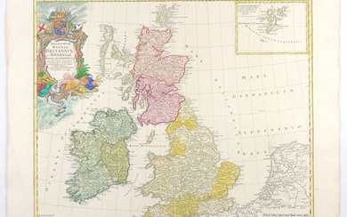 Eredi Johann Baptist Homann, Regnorum Magnae Britanniae et Hiberniae Mappa Geographica..., 1749