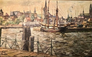 Erich Dummer (1889-1929) - Le port de Lubeck