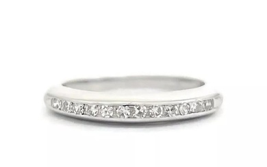 Estate Round Single Cut Diamond Wedding Band Ring 14K White Gold, 1.78 Grams