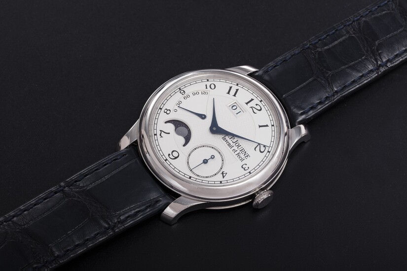 F. P. JOURNE, A PLATINUM WRISTWATCH WITH POWER RESERVE AND MOON-PHASE, OCTA AUTOMATIQUE LUNE