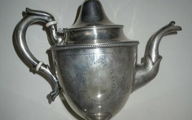 FRANCIS W. COOPER, NEW YORK CITY, COIN SILVER TEAPOT