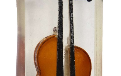 Fernandez Arman, Senza titolo, 2005, inclusione di violini, cm 72x26, opera...
