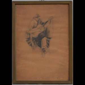 Firma indecifrata "Un mendicante di Palermo" disegno a matita su carta (cm 19x26.5) firmato e datato 1921 al centro, in...