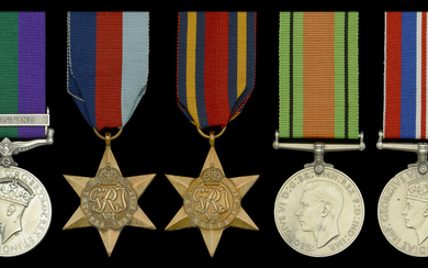Five: Company Sergeant-Major R. Lennard, The Buffs General Service 1918-62, 1 clasp,...