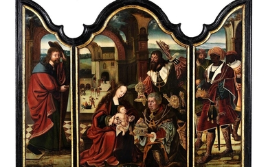 Flämisches Triptychon, ANBETUNG DER KÖNIGE IN BETHLEHEM