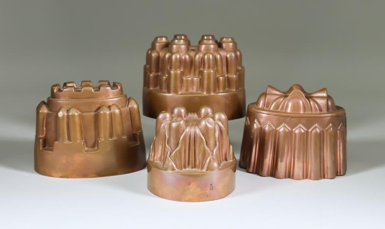 Four Copper Jelly Moulds, 19th Century, comprising - No....