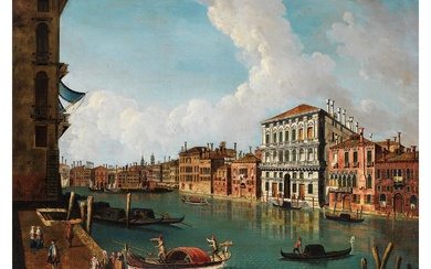 Francesco Albotto, 1721/22 Venedig – 1757 ebenda, zug., DER CANAL GRANDE VON PALAZZO CONTARINI RICHTUNG PALAZZO CORNER DELLA REGINA