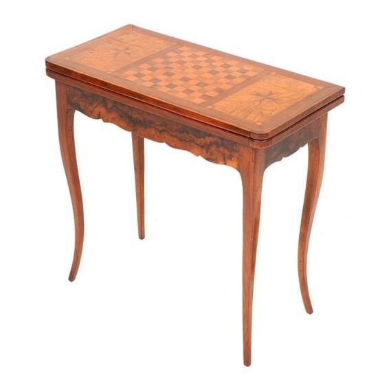 French Inlaid Checkerboard Game Table