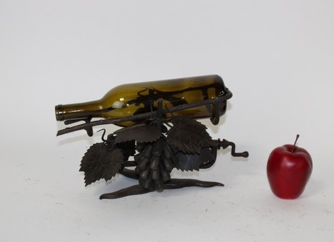 French wrought iron wine bottle holder