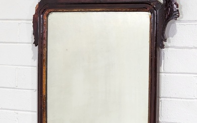 George III style and probably period carved mahogany mirror, with...