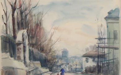Georges Dominique Roualt (1904-2002 France) Village Scene Watercolor