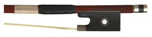 German Silver-Mounted Viola Bow - The round stick stamped MICHAEL MONNIG at the butt, the ebony frog with parisian eye, the silver and ebony adjuster, weight 69.3 grams.