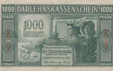Germany, Lithuania Kowno (Kaunas) 1000 Mark 1918