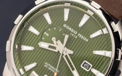 Giorgio Fedon - Automatic Timeless VIII Stainless Steel Green Dial Brown Leather Strap - GFCI005 - Men - 2011-present